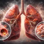 Representative image: Chronic obstructive pulmonary disease lung inflammation and airway damage, illustrating the disease context targeted by emerging biologic therapies such as Mabwell’s anti‑ST2 antibody 9MW1911 in clinical development.
