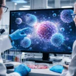 Representative image illustrating advanced immunotherapy research, as Pfizer and Repertoire Immune Medicines explore T cell receptor bispecific approaches for metastatic prostate cancer treatment.