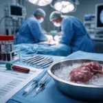 A representative image of a kidney prepared for transplant in a sterile surgical setting. As new desensitization therapies like Imlifidase advance toward FDA review, the promise of expanding access to organ transplantation for highly sensitized patients is gaining renewed attention.