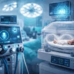 A representative image of edge AI integration in acute care, illustrating next-generation anesthesia systems and neonatal monitoring concepts like those explored by GE HealthCare and NXP Semiconductors in their CES 2026 collaboration.
