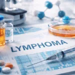 Representative image illustrating lymphoma research and combination chemotherapy, relevant to emerging first-line DLBCL treatments like tafasitamab plus R-CHOP.