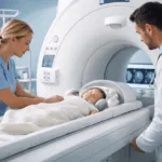 Representative image of a neonatal magnetic resonance imaging scan in a hospital setting, illustrating how low-dose gadolinium contrast agents like Vueway gadopiclenol are reshaping pediatric MRI safety and regulatory decision-making in Europe.