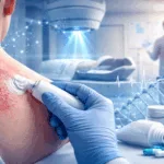 Representative image showing radiation-induced skin toxicity, a growing challenge in oncology care. Hoth Therapeutics is targeting this unmet need with HT-001, aiming to redefine supportive treatment in oncodermatology.