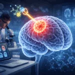 Representative image illustrating targeted radiopharmaceutical therapy in brain cancer, reflecting Curasight’s uTREAT Phase 1 glioblastoma trial and the growing role of theranostics in neuro-oncology research.