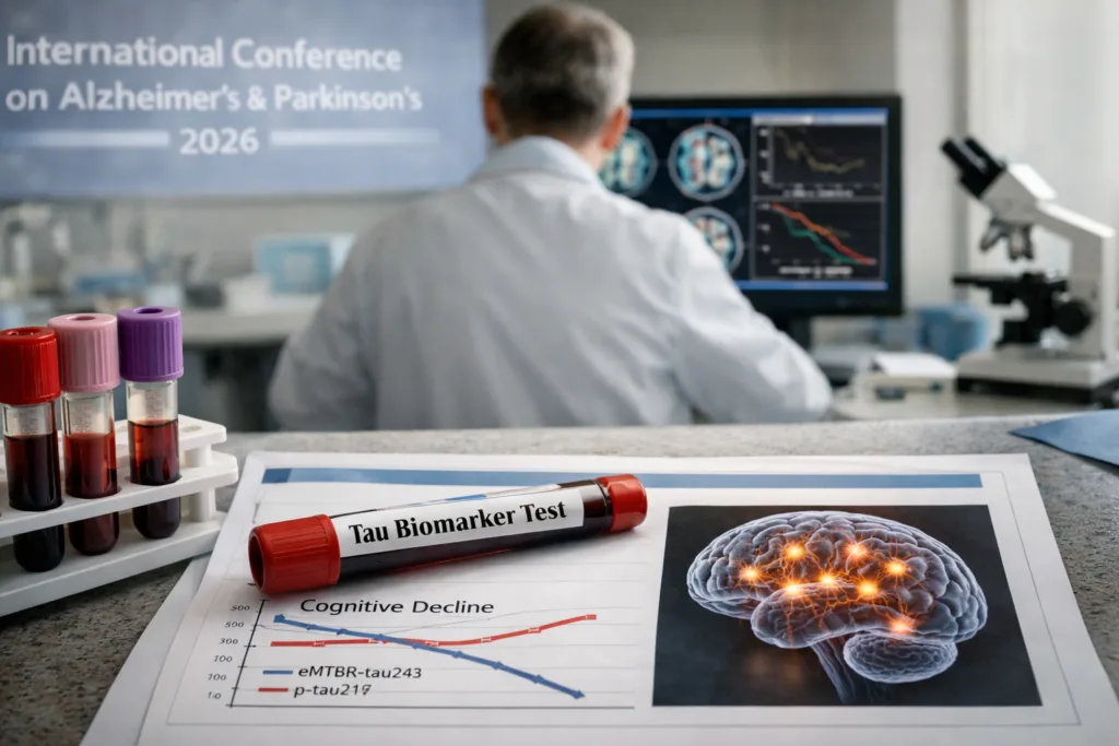 Representative image of a laboratory Alzheimer’s biomarker study, highlighting plasma tau testing and cognitive decline analysis, as C2N Diagnostics advances its PrecivityTauDx programme with Phase 3 evidence for tangle biomarkers.