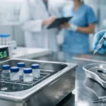 Representative image of vial thawing in a clinical preparation setting, illustrating how Ferring Pharmaceuticals’ faster ADSTILADRIN thaw protocol could improve bladder cancer treatment workflow in BCG-unresponsive non-muscle invasive bladder cancer.