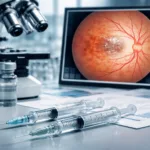 Representative image of retinal injection research and ophthalmology diagnostics used to illustrate Innovent Biologics’ Phase 3 efdamrofusp alfa breakthrough in neovascular age-related macular degeneration treatment.