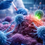 Representative image of immuno-oncology research and combination cancer therapy, reflecting Agenus AACR 2026 data on botensilimab, balstilimab, and agenT-797 in PD-1 refractory gastroesophageal cancer.