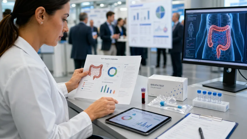Representative image of gastrointestinal diagnostic research, highlighting how Gemelli Biotech’s Trio-Smart breath test and IBS-Smart blood test could support more precise IBS and SIBO assessment after DDW 2026 data presentations.