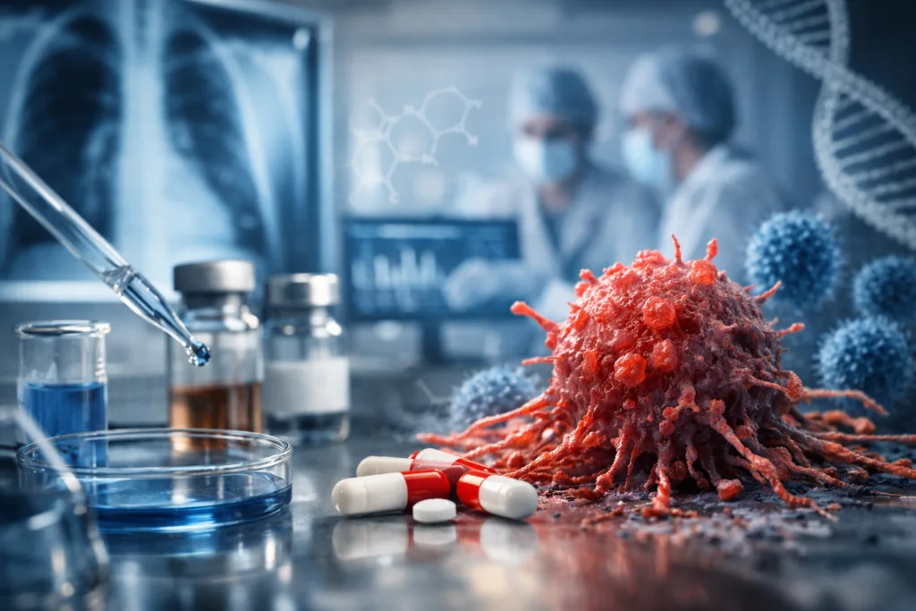 Representative image of lung cancer immunotherapy research as Innate Pharma advances IPH5201 in the MATISSE Phase 2 trial for resectable non-small cell lung cancer at AACR 2026.