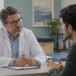 Representative image of a clinical consultation on long-term schizophrenia care, as Johnson & Johnson’s CAPLYTA FDA label update sharpens focus on relapse prevention, treatment stability, and durability in neuropsychiatric therapy.