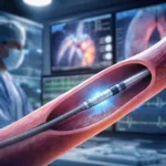 Representative image of a catheter-based pulmonary artery denervation procedure, illustrating the kind of interventional therapy at the center of Pulnovo Medical’s $100 million financing round led by Medtronic.