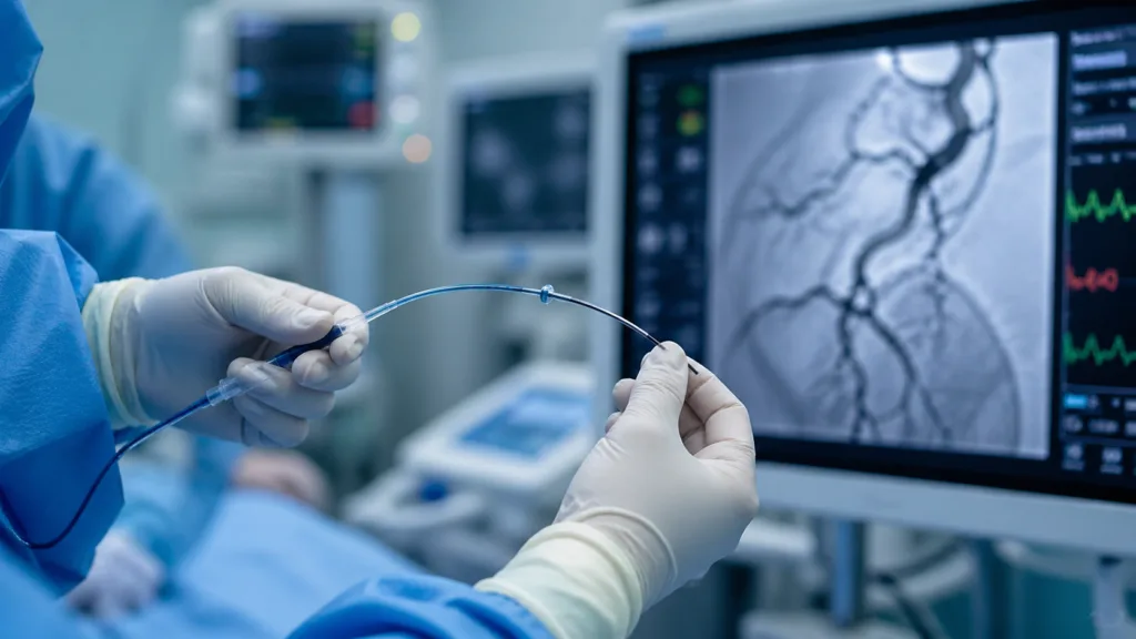 Representative image of a neurovascular catheter procedure, reflecting Sonorous Neurovascular’s FDA-cleared BosCATH device and its role in complex cerebral venous and arterial interventions.