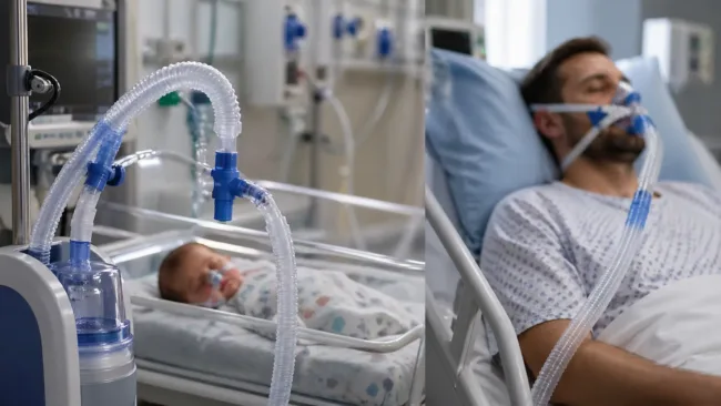 Representative image of hospital respiratory care equipment, reflecting Vapotherm’s FDA-cleared All Patient Circuit for neonatal-to-adult high velocity therapy workflows.Representative image of hospital respiratory care equipment, reflecting Vapotherm’s FDA-cleared All Patient Circuit for neonatal-to-adult high velocity therapy workflows.