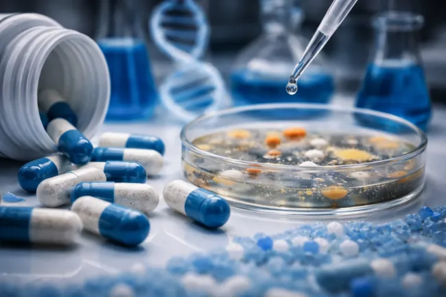 Representative image of microbiome therapeutics research as Vedanta Biosciences advances VE303 in Phase 3 for recurrent Clostridioides difficile infection, highlighting the growing stakes in standardized live biotherapeutic development.