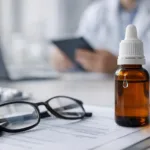 Representative image of prescription eye drops and reading glasses, illustrating how Tenpoint Therapeutics and PHIL are using a direct-to-patient YUVEZZI access program to improve affordability and expand presbyopia treatment access.