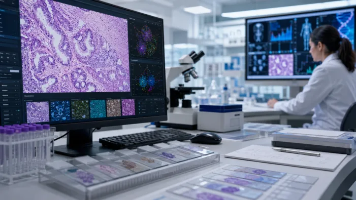 Representative image of AI-powered digital pathology and oncology biomarker analysis, illustrating how Daiichi Sankyo and Waiv’s ADC collaboration could support smarter patient selection in precision cancer drug development. Why Daiichi Sankyo’s Waiv collaboration matters for the next phase of ADC oncology trials