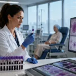Representative image of oncology research and blood cancer diagnostics. AbbVie’s DECNUPAZ approval highlights how CD123-targeted antibody-drug conjugates could reshape treatment options for blastic plasmacytoid dendritic cell neoplasm.
