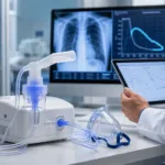 Representative image: A nebulized respiratory therapy setup illustrates the clinical focus behind AeroRx Therapeutics’ AERO-007 Phase 2a COPD data, as researchers evaluate whether once-daily LABA+LAMA nebulized treatment can address persistent delivery challenges in chronic obstructive pulmonary disease care.