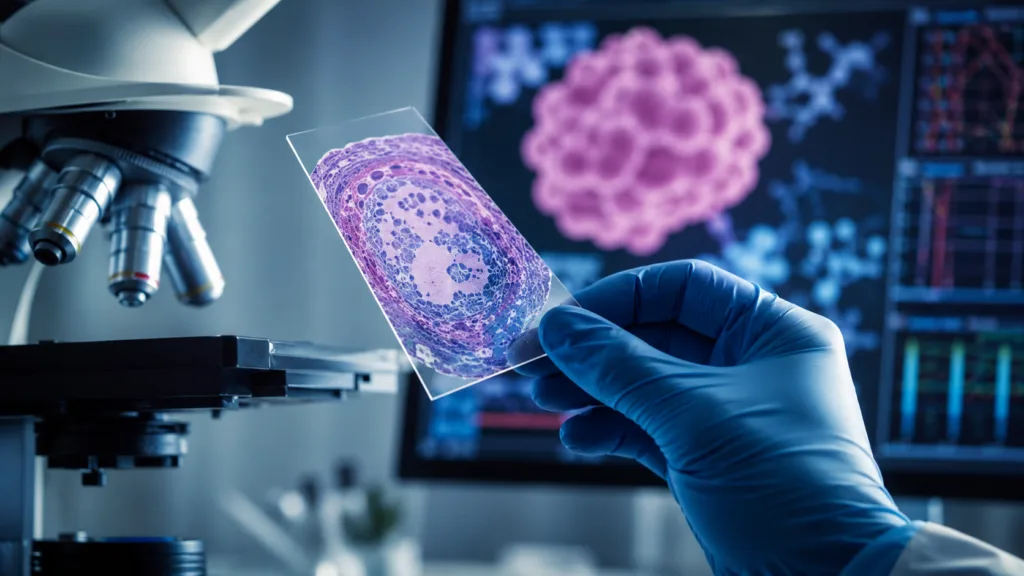 Representative image of oncology biomarker testing and antibody-drug conjugate research. Antengene’s ATG-022 Phase III clearance highlights rising competition in CLDN18.2-targeted treatment for advanced gastric and gastroesophageal junction cancer.