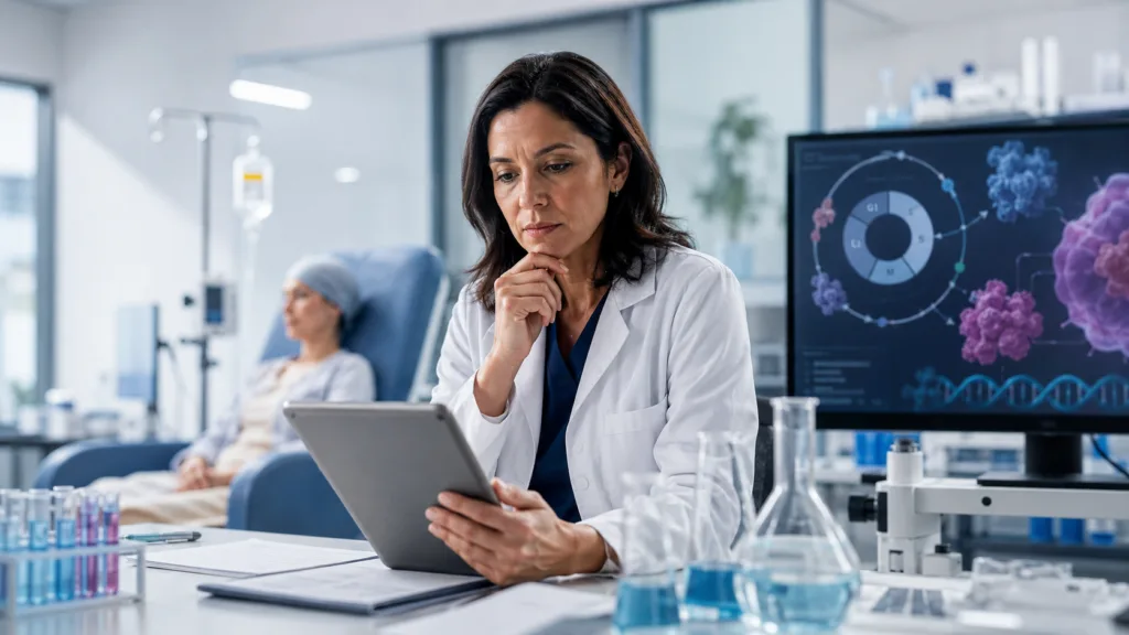 Representative image of breast cancer drug development, highlighting Avenzo Therapeutics’ ORION-1 trial of AVZO-023 and AVZO-021 in advanced HR+/HER2- metastatic breast cancer.