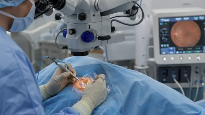 Representative image of a precision retina surgery procedure using advanced vitrectomy technology, reflecting Bausch + Lomb’s Bi-Blade+ launch in Europe and the growing focus on surgical control, fluidics stability and vitreoretinal workflow efficiency. Can Bi-Blade+ strengthen Bausch + Lomb’s position in European retina surgery?