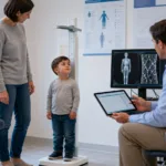 Representative image of a pediatric growth assessment in a clinical setting. BioMarin’s latest VOXZOGO data highlight how long-term achondroplasia treatment is moving beyond height gains toward arm span, bone health, and broader skeletal development outcomes.