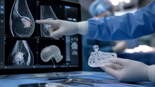 Representative image of image-guided breast cancer surgery planning, highlighting how Cairn Surgical’s Breast Cancer Locator trial could support more precise tumor localization, lower positive margin risk, and fewer repeat lumpectomy procedures.