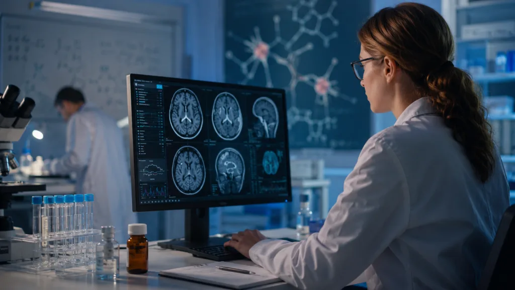 Representative image of neuropsychiatry drug research, highlighting Draig Therapeutics’ DT-101 Phase 1 data, AMPA receptor potentiation and the search for new major depressive disorder treatments.