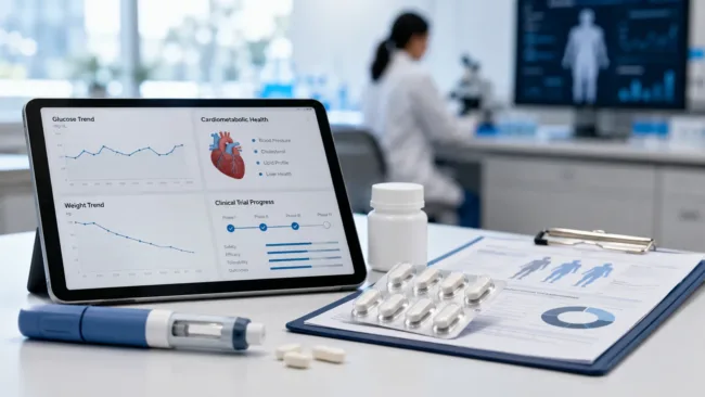 Representative image: Eli Lilly’s expanding diabetes and obesity drug pipeline, including Foundayo, Mounjaro and retatrutide, highlights the growing race to reshape cardiometabolic care through oral GLP-1 therapies, injectable incretin drugs and next-generation clinical trial advances.
