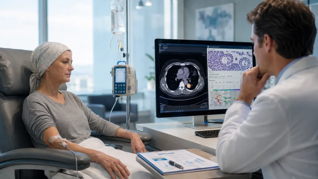 Representative image: Enhertu’s EU recommendation could expand HER2 targeted cancer treatment options for patients with previously treated metastatic solid tumors, highlighting the growing role of antibody drug conjugates and precision oncology in advanced cancer care.