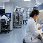 Representative image: Scientists work inside an advanced iPSC biomanufacturing lab as FUJIFILM Cellular Dynamics’ Madison facility highlights growing demand for stem cell manufacturing, regenerative medicine infrastructure and cell therapy scale-up.
