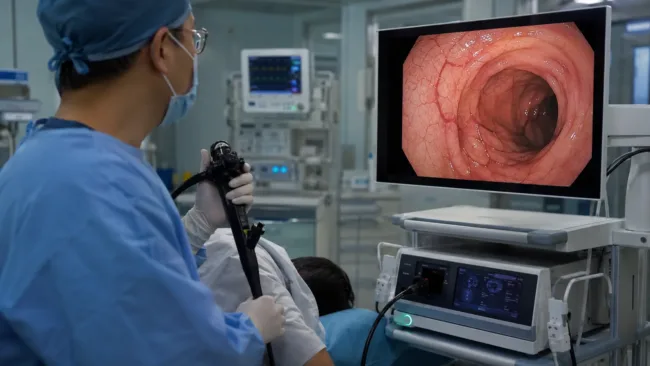 Representative image of an advanced endoscopy suite, illustrating how Fujifilm’s ELUXEO 8000 imaging system and EG-840TP gastroscope highlight the growing role of precision visualization in minimally invasive gastrointestinal procedures.