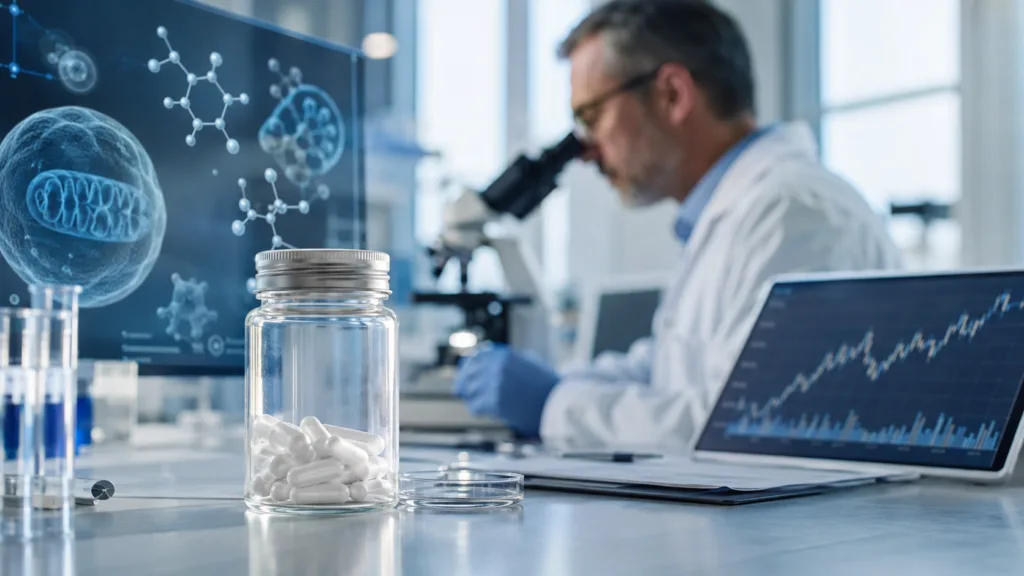 Representative image: Niagen Bioscience’s investor conference push highlights the growing commercial debate around NAD+ science, healthy aging, Tru Niagen, Niagen Plus, and whether healthspan-focused platforms can convert clinical credibility into durable market confidence.