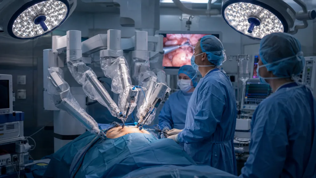 Representative image of a robotic-assisted soft tissue surgery setting, highlighting how Johnson & Johnson’s OTTAVA pivotal gastric bypass study could intensify competition in advanced surgical robotics.