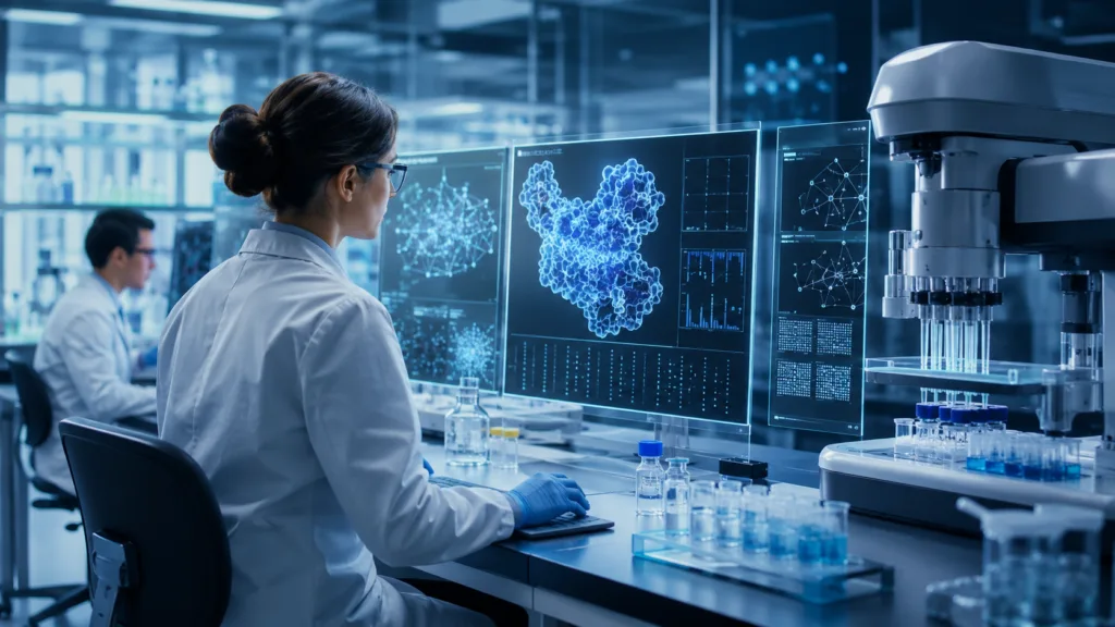 Representative image: AI-assisted biopharma research is becoming a bigger focus for drug developers as AstraZeneca licenses Owkin’s AI Scientist platform to support faster analysis of molecular targets, biomarkers, and novel therapeutic opportunities.