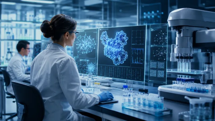 Representative image: AI-assisted biopharma research is becoming a bigger focus for drug developers as AstraZeneca licenses Owkin’s AI Scientist platform to support faster analysis of molecular targets, biomarkers, and novel therapeutic opportunities. How AstraZeneca’s Owkin deal could push agentic AI deeper into drug development
