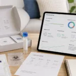 Representative image of an at-home microbiome testing kit and digital gut health report, highlighting how Resbiotic and Tiny Health’s partnership brings personalised gut microbiome insights closer to consumer diagnostics.