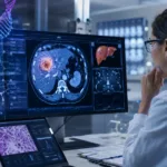 Representative image: Advanced liver cancer imaging and RNA-based oncology research illustrate Rznomics Inc.’s FDA RMAT designation for RZ-001 in hepatocellular carcinoma, highlighting the growing role of RNA editing in next-generation cancer therapy.