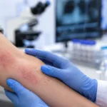 Representative image: A clinical research scene showing atopic dermatitis assessment, reflecting TRexBio’s TRB-061 development strategy as TNFR2 agonism and tissue Treg biology emerge as potential new approaches for treating moderate-to-severe inflammatory skin disease.