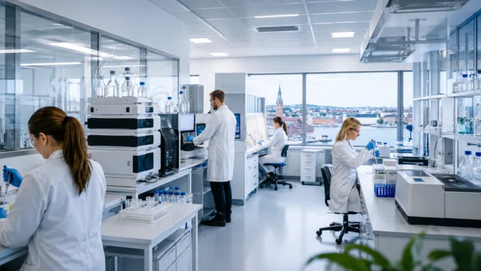 Representative image of a modern bioanalytical laboratory, highlighting how Thermo Fisher Scientific’s PPD Clinical Research expansion in Gothenburg strengthens biomarker testing and complex drug development support for pharmaceutical and biotechnology companies. Why Thermo Fisher’s new Gothenburg lab matters for the next phase of complex drug development