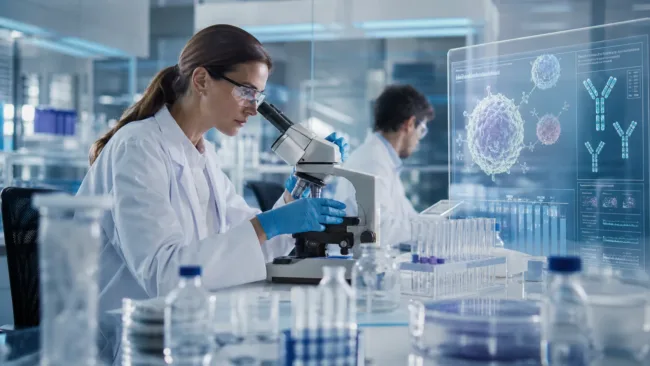 Representative image of advanced autoimmune drug research, reflecting UCB’s proposed acquisition of Candid Therapeutics and the rising focus on T-cell engager therapies.