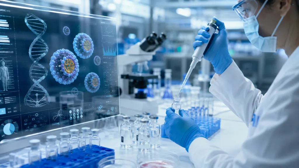 Representative image of non-viral gene therapy research, showing how lipid nanoparticles, CRISPR-based editing and advanced delivery platforms are gaining attention as viral vector safety concerns reshape genetic medicine.