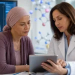 Representative image: A clinical consultation on advanced breast cancer treatment, reflecting how VEPPANU’s FDA approval could bring targeted protein degradation and oral endocrine therapy into sharper focus for ESR1-mutated breast cancer care.