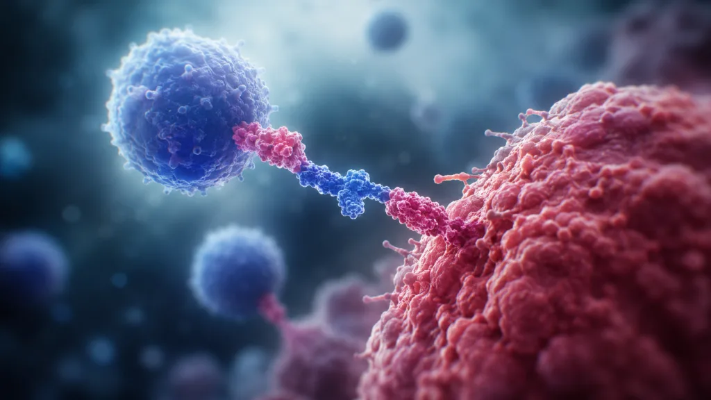 Representative image: Antengene’s ATG-106 licensing deal highlights growing biotech interest in CDH6 x CD3 T cell engagers for solid tumor immunotherapy.