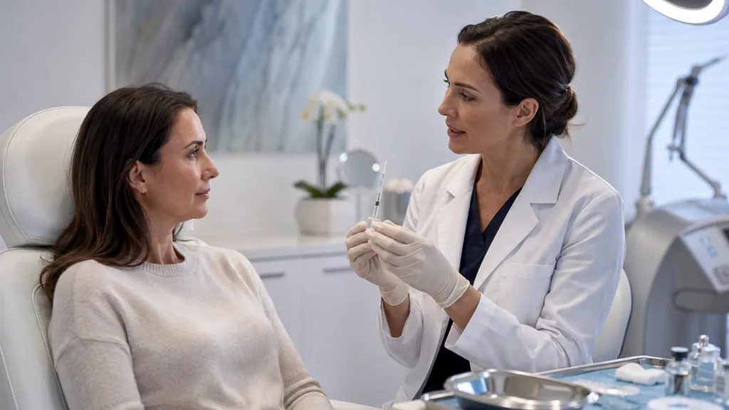 Representative image of a medical aesthetics consultation, reflecting Aphranel MagiCCrystal CaHA Filler’s EU MDR certification and the growing role of regenerative injectable treatments in Europe’s premium dermal filler market.