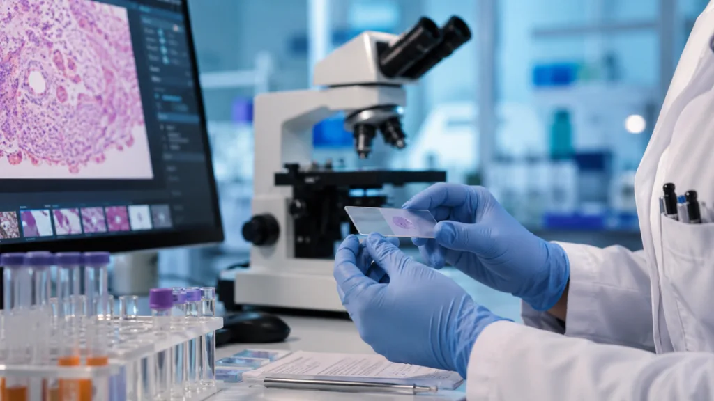 Representative image: Enhertu’s EU tumor-agnostic approval highlights how HER2 testing and precision oncology diagnostics could shape treatment access for advanced solid tumors.