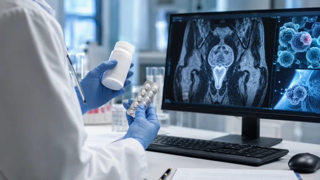 Representative image: Targeted prostate cancer treatment enters focus as AstraZeneca’s Truqap approval highlights PTEN-deficient metastatic disease, biomarker testing, and the future of precision oncology.