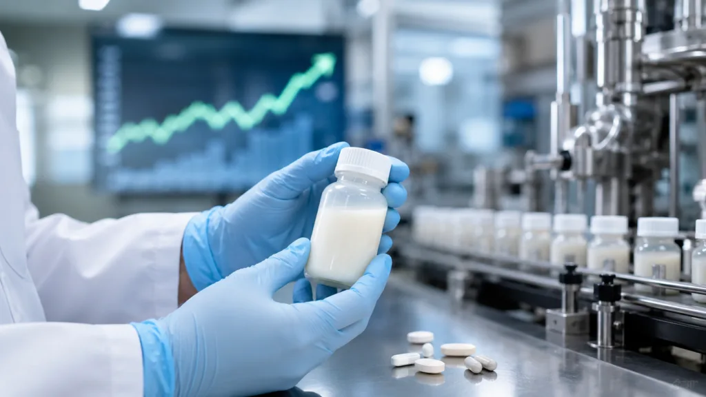Representative image of pharmaceutical quality control and drug manufacturing, reflecting Concord Biotech’s United States Food and Drug Administration approval for Mycophenolate Mofetil oral suspension and the market focus on its transplant immunosuppressant portfolio.