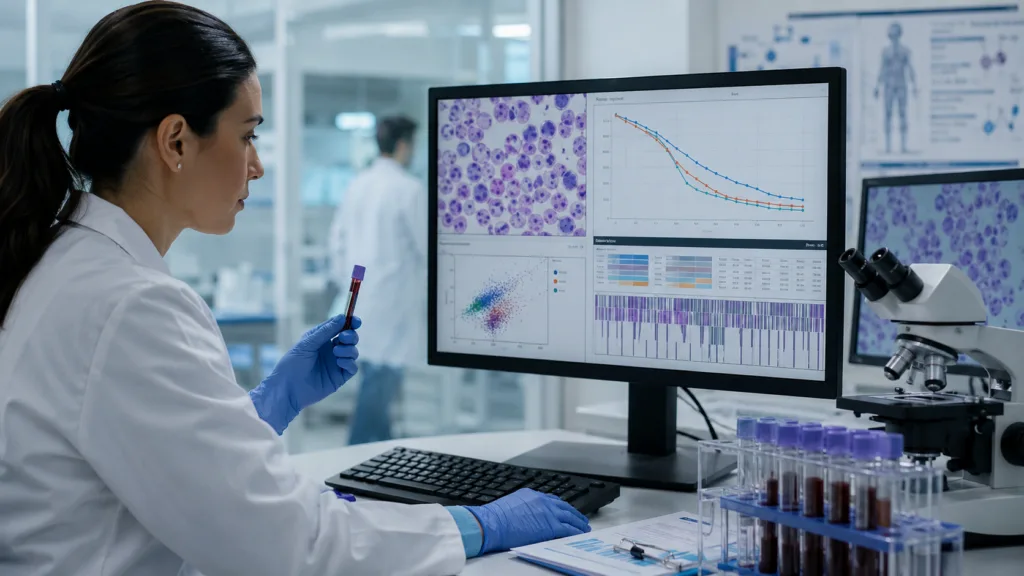 Representative image of leukemia drug research as Enliven Therapeutics’ ELVN-001 data put chronic myeloid leukemia treatment, Phase 3 trial planning, and targeted oncology therapy under sharper focus.